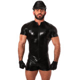 M-3XL Adult Leather Men Police Costume TCJN804