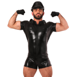 M-3XL Adult Leather Men Police Costume TCJN804