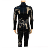 S-5XL Leather Zipper Bright Leather Jumpsuit Catsuit TXX6783