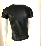 Men's PU Short Sleeve Tight Clubwear Shirt TCJ960