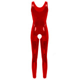S-5XL Sexy Women Open Crotch Sleeveless Jumpsuit TSXL0080