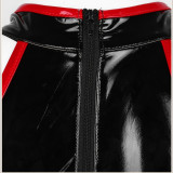 Sexy Leather Zipper Back Bodycon Dress TSXL0023
