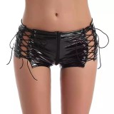 Two Piece Lace Up Bandage Crop Top and Shorts TSXL0059