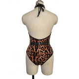 Sexy Leopard Babydoll Lingerie with Leather Belt TYHZM2277