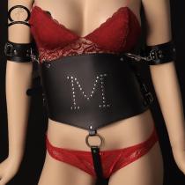 Leather Harness Garter Belt Body Chain Adjustable with Buckles TKX0160