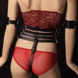 Leather Harness Garter Belt Body Chain Adjustable with Buckles TKX0160
