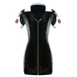Black PVC Nurse Costume Dress TW1228