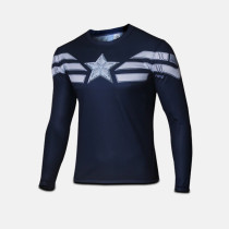 Captain America Print Riding Sports Long Sleeve Shirt TJEL0004