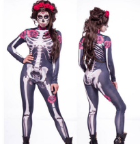 Halloween Bone Skeleton Jumpsuit Costume (TDD80826A)