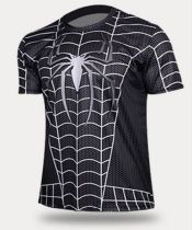 Black Spider Print Short Sleeve Quick-dry Sports Men T-shirt TJEL0003