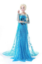Frozen Princess Elsa Dress Costume With Wig  TLQZ11433