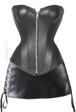 Black Leather Corset Dress