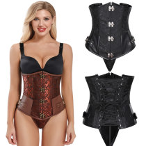 Brown Plus Size Palace Style Underbust Corset (TXY1063-1)