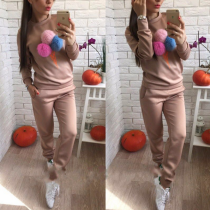 3-Colors Women Top and Pants Tracksuit (TXCL9160)