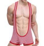 Men Striped Wrestling Suit TFR15008-2