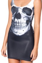 Skeleton Print Mini Halloweein Dress (TLN1011)