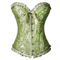 Green Plus Size Overbust Pattern Corset TW819-4