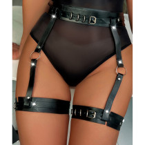 Bondage Adjustable Leather Leg Harness Belts Suspender TMF054