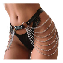 Women Leather Harness Straps Panty TMF043