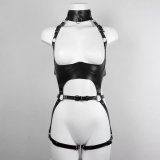One Piece SM Bondage Leather Body Harness for Couples TMF108