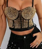 Gold Rivet Bustier With Romoval Strap 926