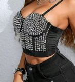 Silver Rivet Bustier With Romoval Strap 926