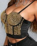 Gold Rivet Bustier With Romoval Strap 926