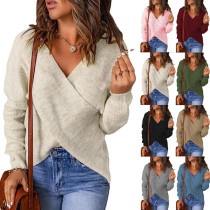 8-Colors Cross Front Women Sweater TOLY68218