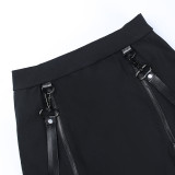 Gothic Zipped Slit Bodycon Mini Skirt TYB22085