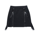 Gothic Zipped Slit Bodycon Mini Skirt TYB22085