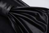 Black Leather Cami Bra TPBY1546