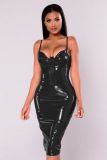 Sexy Women Plus Size PVC Leather Dress S-6XL (TZKX7302)