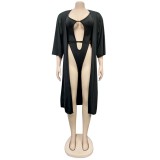 High Cut Erotic Swimsuit with Matching Cover Up