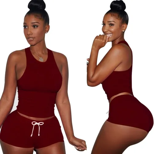 Summer Sports Two Piece Shorts Set