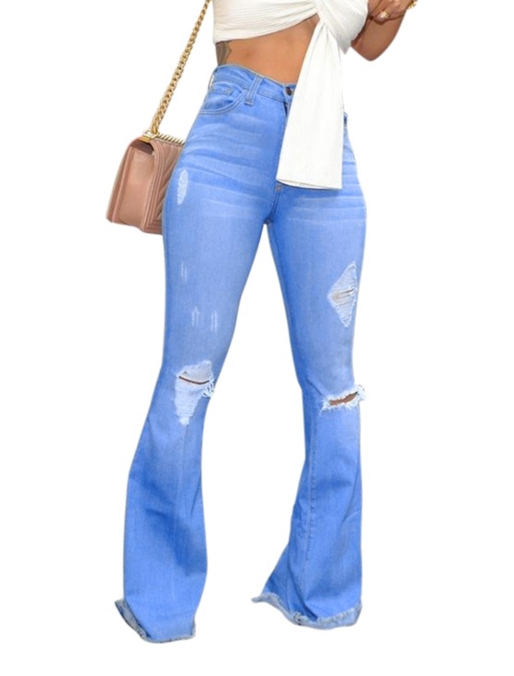 light blue high waisted pants
