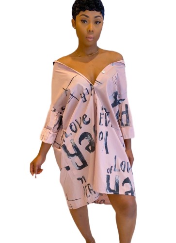 African Summer Print Loose Blouse Dress