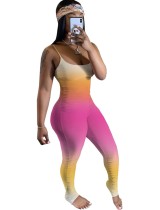 Sexy bodycon-jumpsuit met kleurverloopbandjes