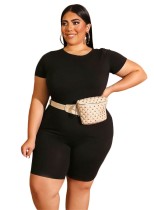 Plus Size Casual Sheer Two Piece Shorts Set
