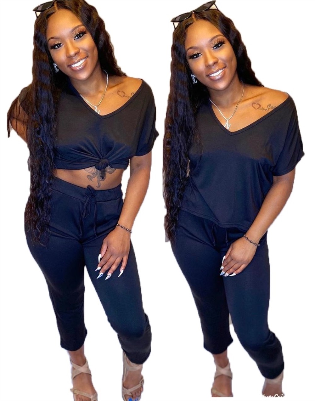 two piece summer pants set