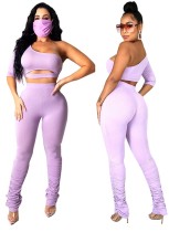 Summer Sexy Stacked Legging Set with Face Wear