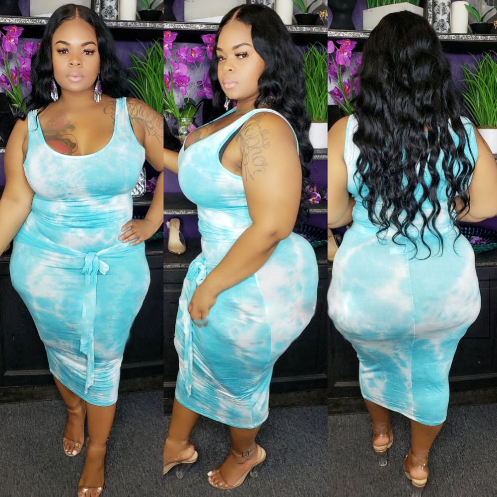 plus size tie dye skirt set