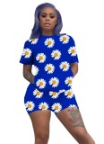 Summer Casual Print Two Piece Short Set