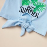 Kids Girl Summer Print Flare Pants Set