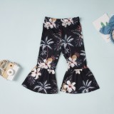 Kids Girl Summer Print Flare Pants Set