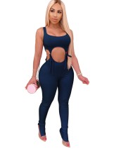 Zomer Sexy Strings uitgesneden Bodycon jumpsuit