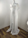 Summer Maternity White Off Shoulder Wedding Dress