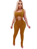 Zomer Sexy Strings uitgesneden Bodycon jumpsuit