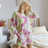 Summer Tie Dye Two Piece Short Pajama Set