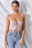 Sexy Lace Up Push Up Straps Crop Top