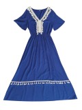 Summer V-Neck Tassels Long Boho Dress